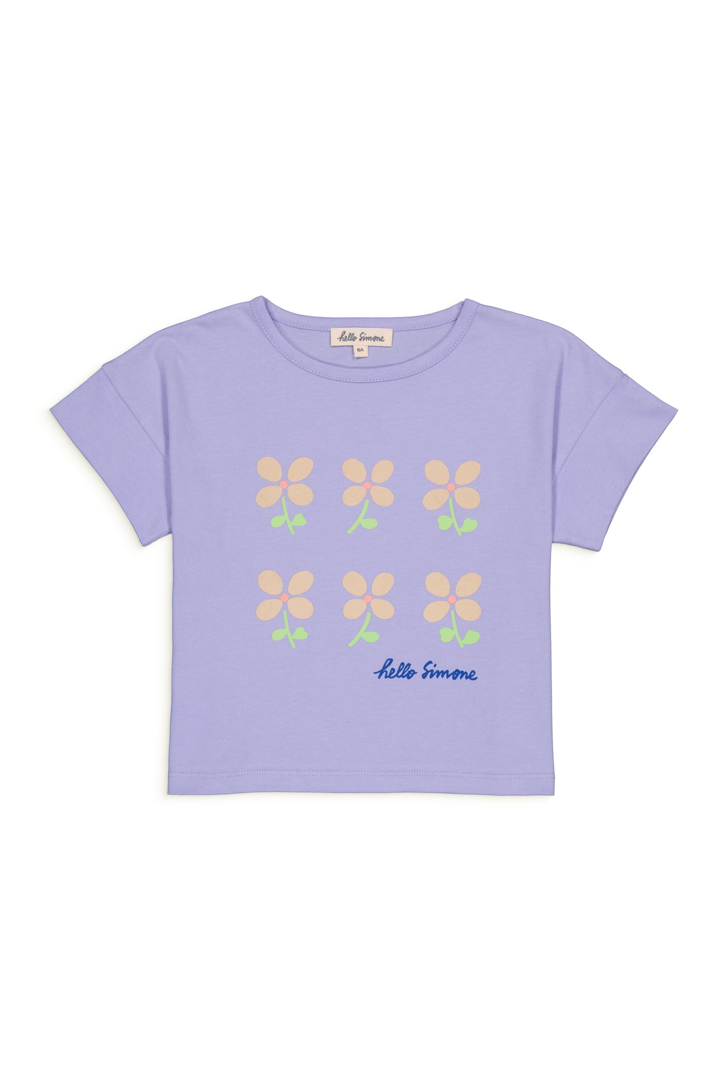 T-shirt Crop Flower Blue