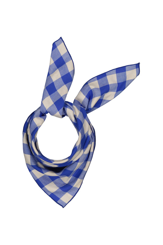 Foulard Foufou à carreaux bleu