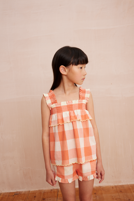 Blouse NOUR Check Coral