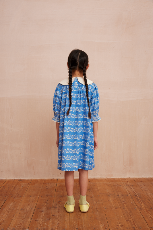 LOULOU smocked dress Farandole Blue