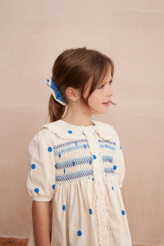 LINETTE smocked blouse Dots Blue