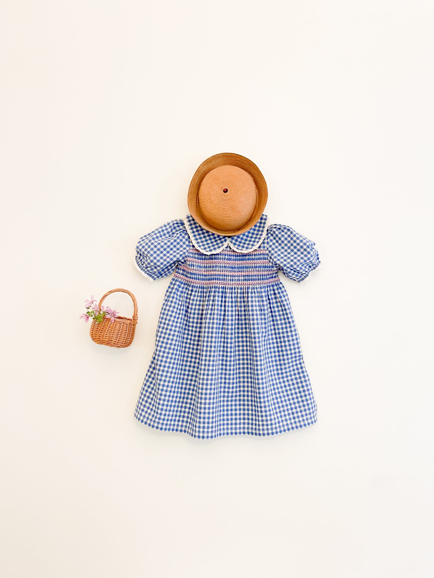 LALIE smocked dress Gingham Blue