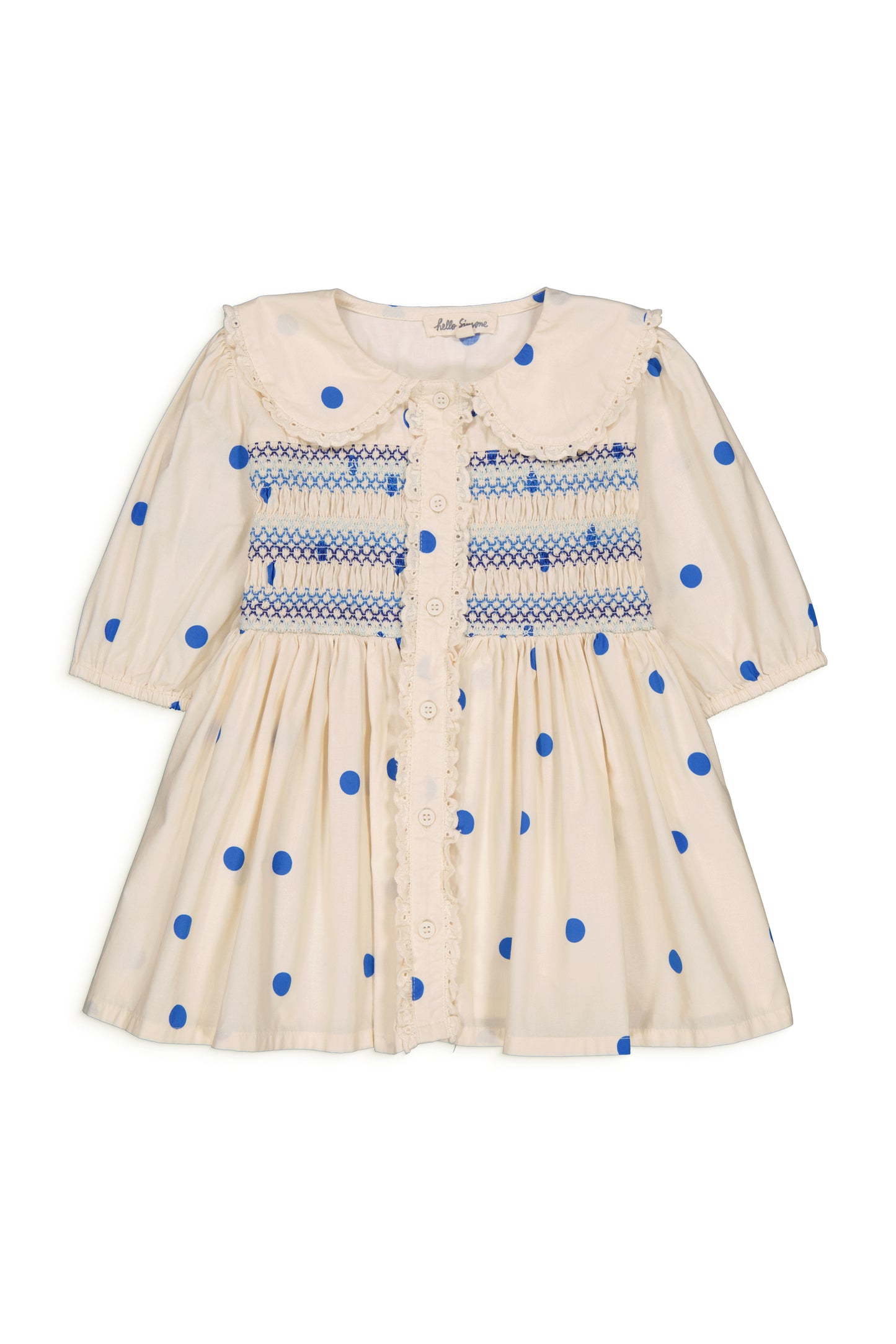 LINETTE smocked blouse Dots Blue