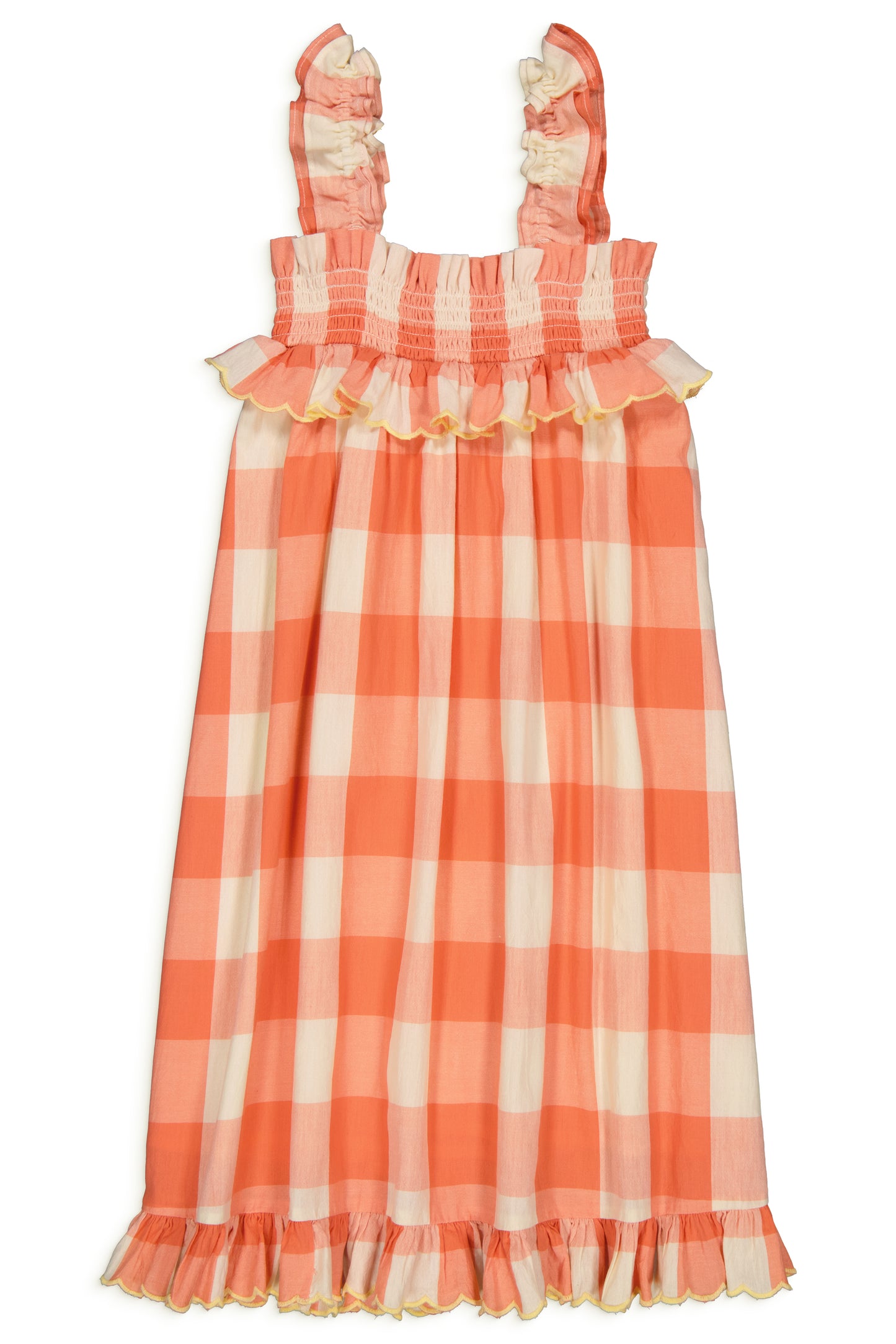 LISBETH dress Check Coral