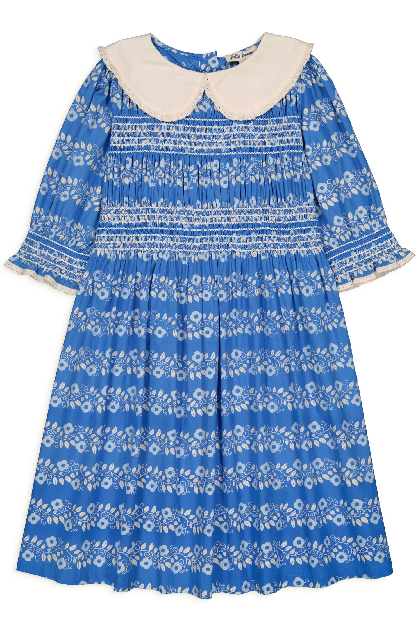 LOULOU smocked dress Farandole Blue