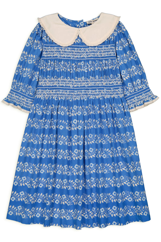 LOULOU smocked dress Farandole Blue