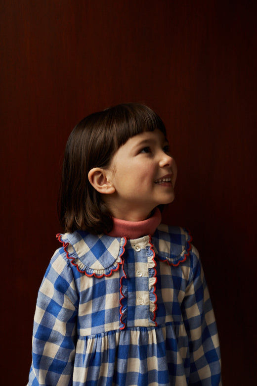 Robe Mina à carreaux bleu