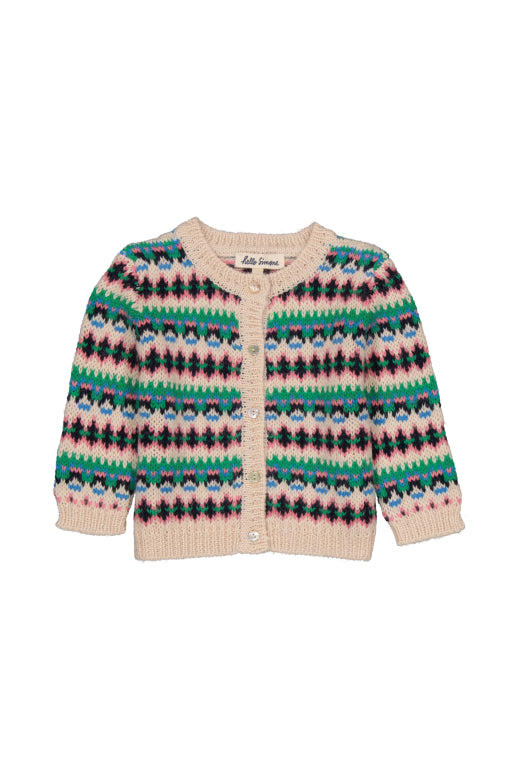 Jeannette baby cardigan Jacquard Blue