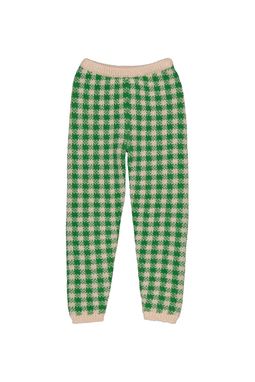 Cool knit pant Gingham Green