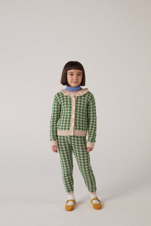 Cool knit pant Gingham Green